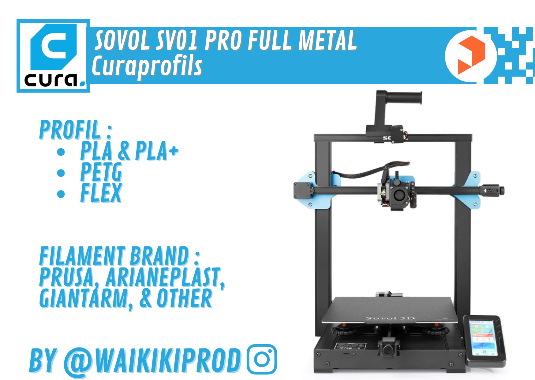 Sovol SV01 Pro Full Metal CuraProfils 5.0.0 and more