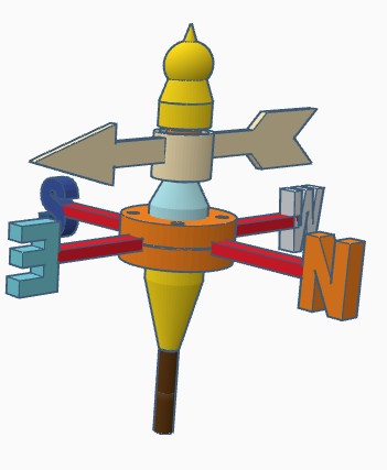 minature simple wind vane bolt together type