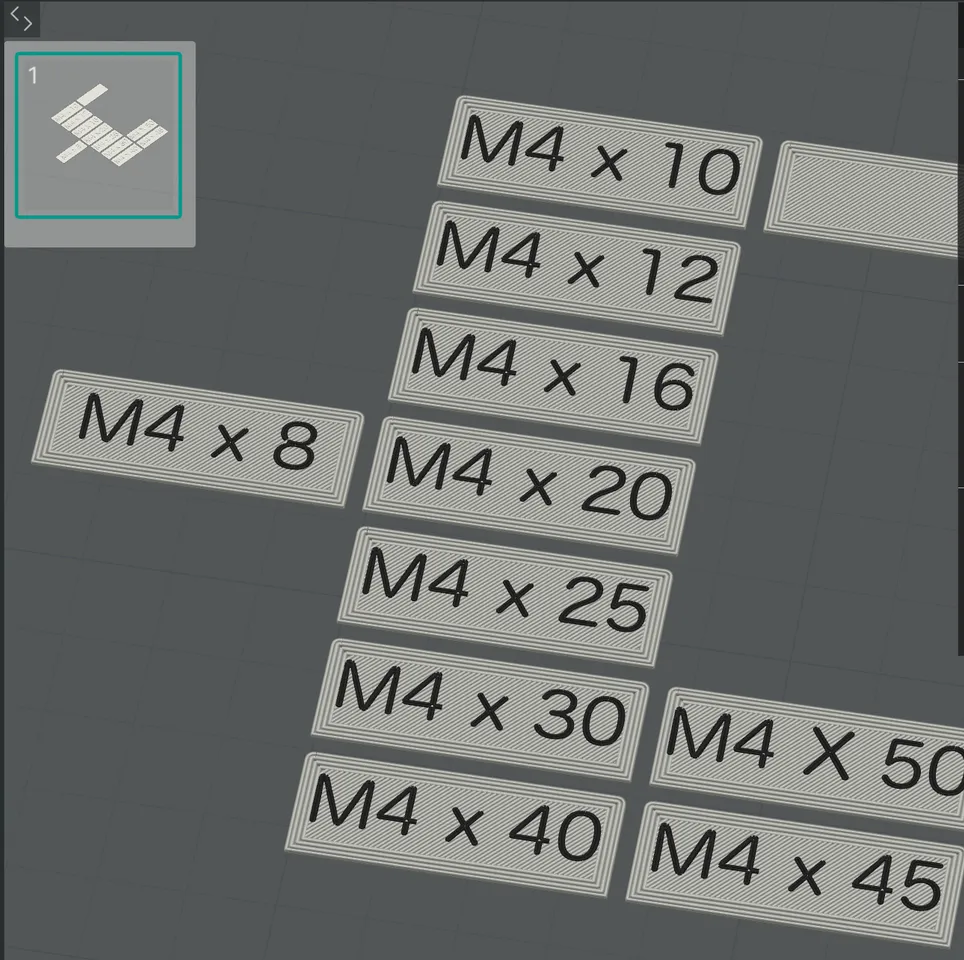 Gridfinity UltraLight Bin Labels (Multicolor, EZ PRINT, NO MMU) by