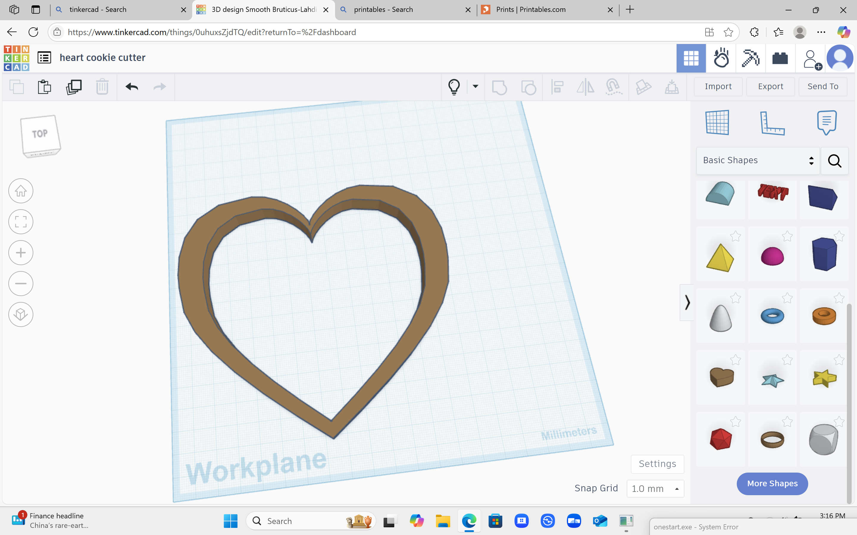 Heart cookie cutter