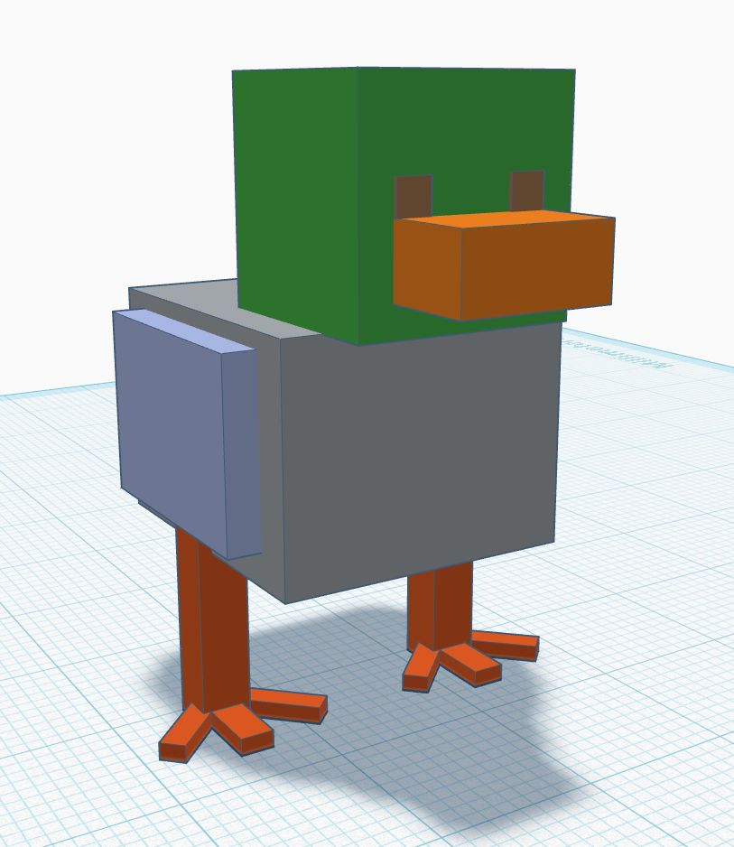 3d printed Minecraft themed  Mallard Duck