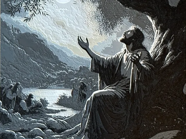 Jesus praying in the moonlight - filament painting