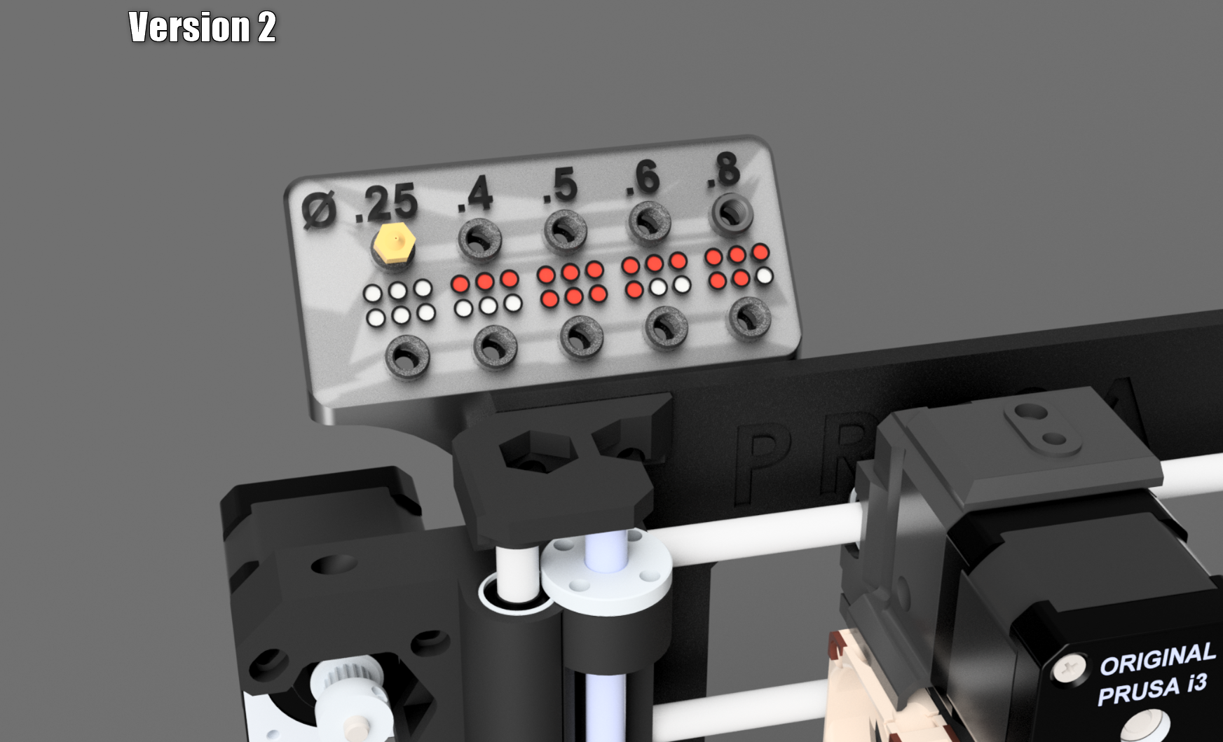 Modular Nozzle Holder 2024 // Prusa MK3S // E3D V6 dots coding & size // Threaded!