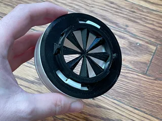 Small Duct High Velocity (SDHV) HVAC air vent valve that twists on easily.