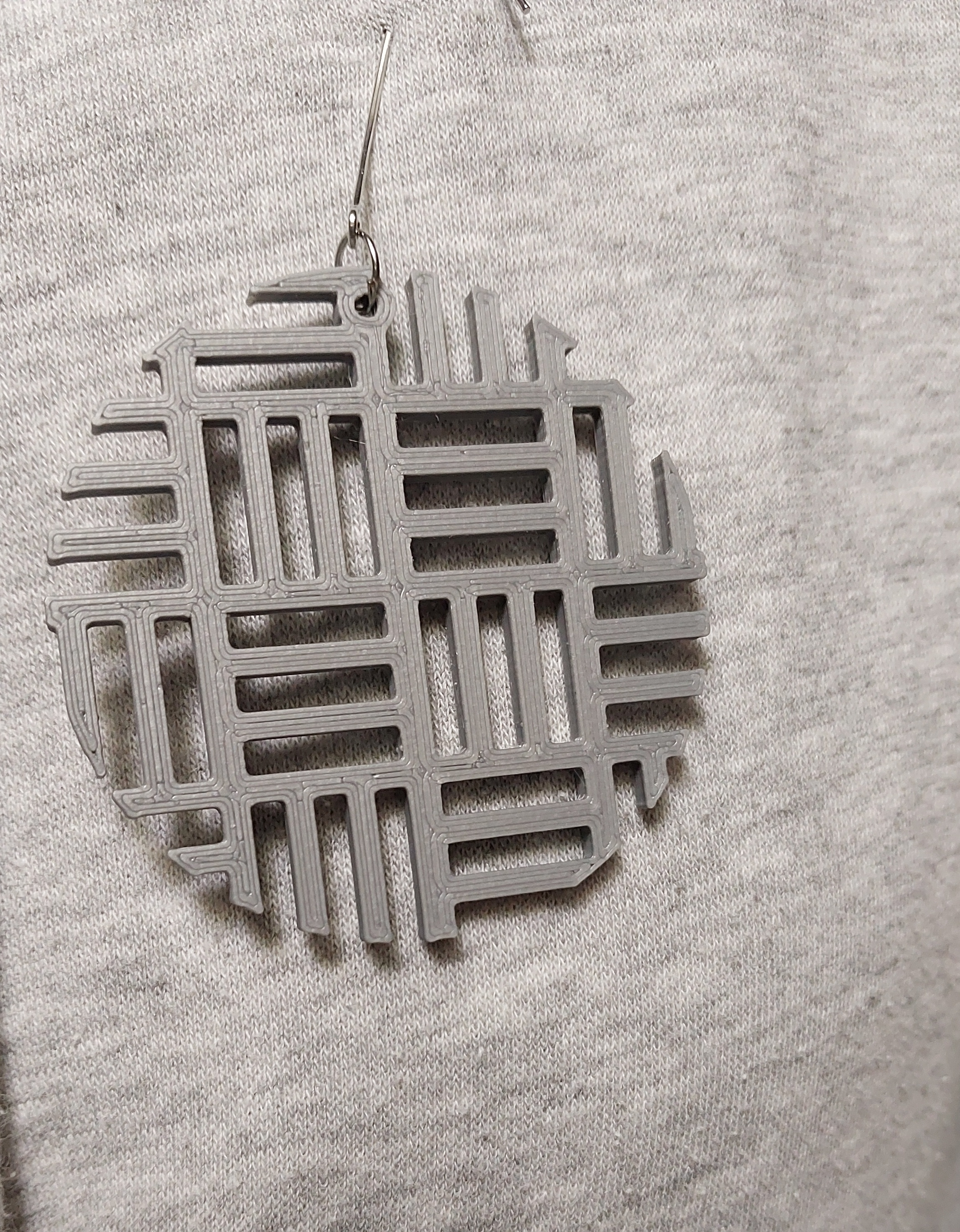 Médaillon motif japonais-- earring japonese