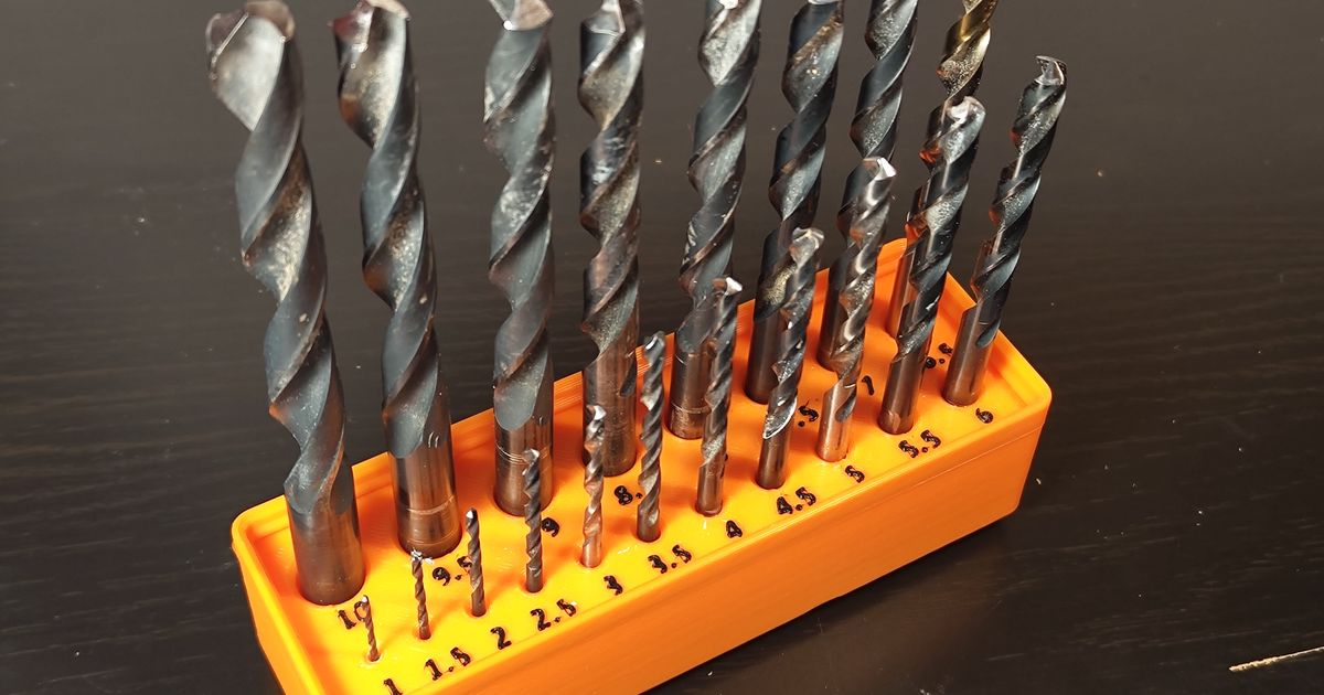 Gridfinity metric drill holder by wormoworm Download free STL model