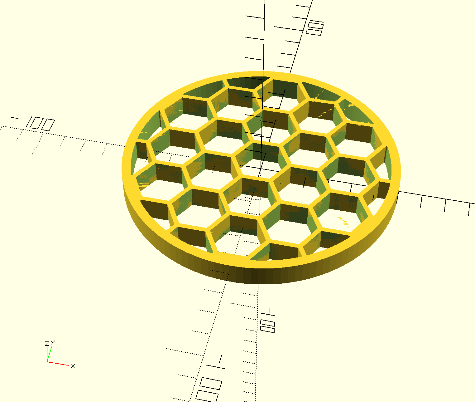 Miniatura 2 do modelo 3D Hexagonal Grid Generator in OpenSCAD v2