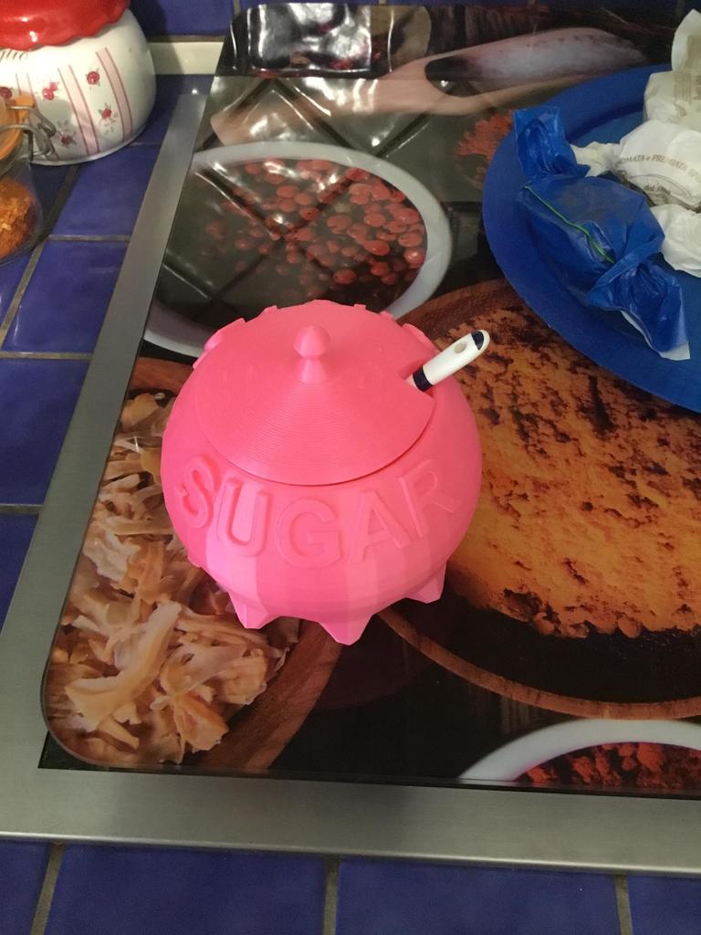 Sugar Bowl with spoon hole