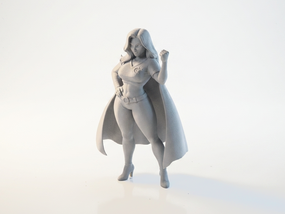 Hero Lady Figurine Female Character 3D Printable