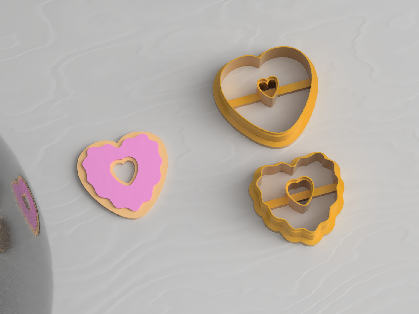 Valentine Donut Love Earring Clay Cutter STL