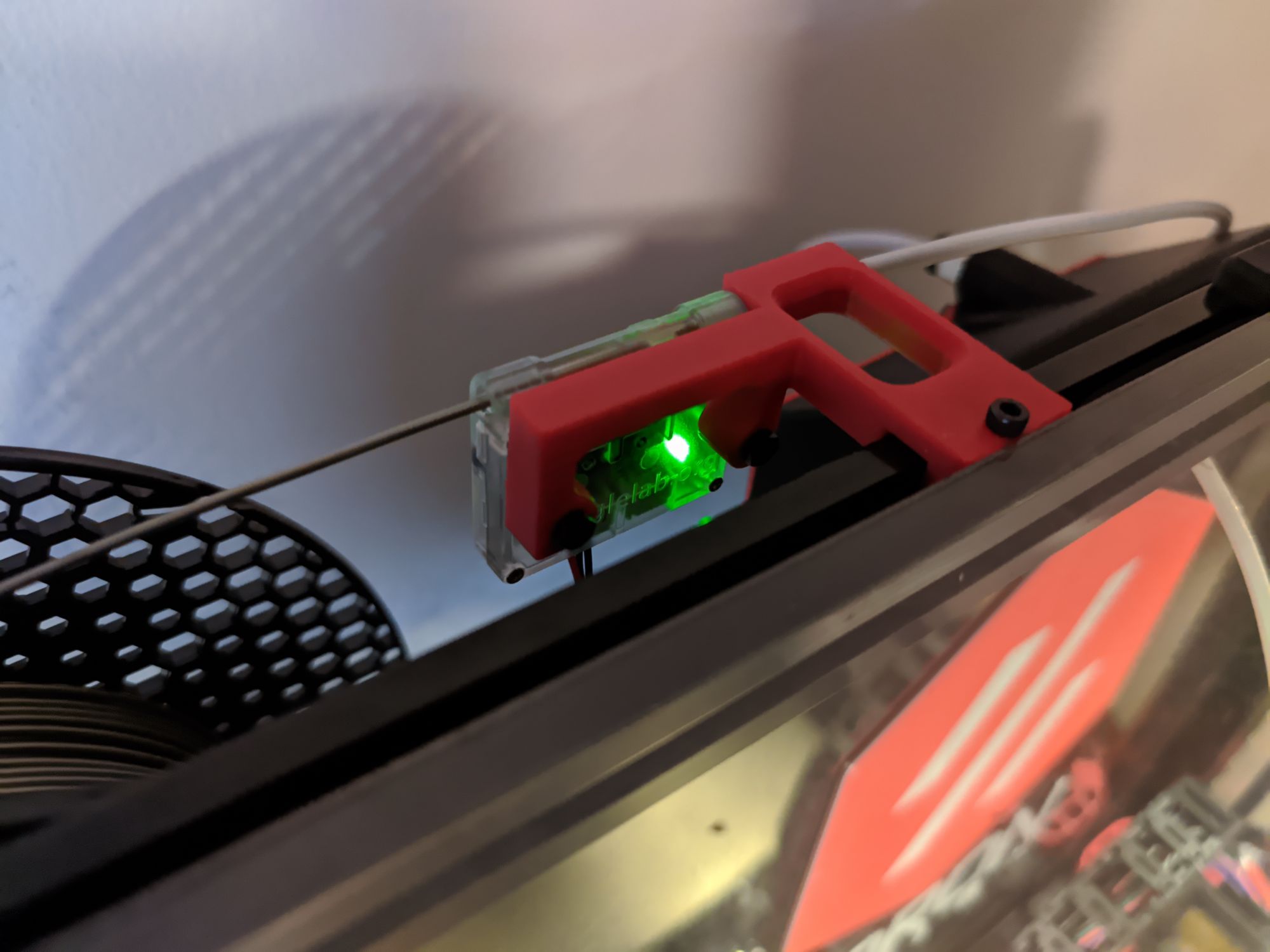 Voron v2.4 Bowden Tube Holder combined with Trianglelab Filament Runout Sensor mount