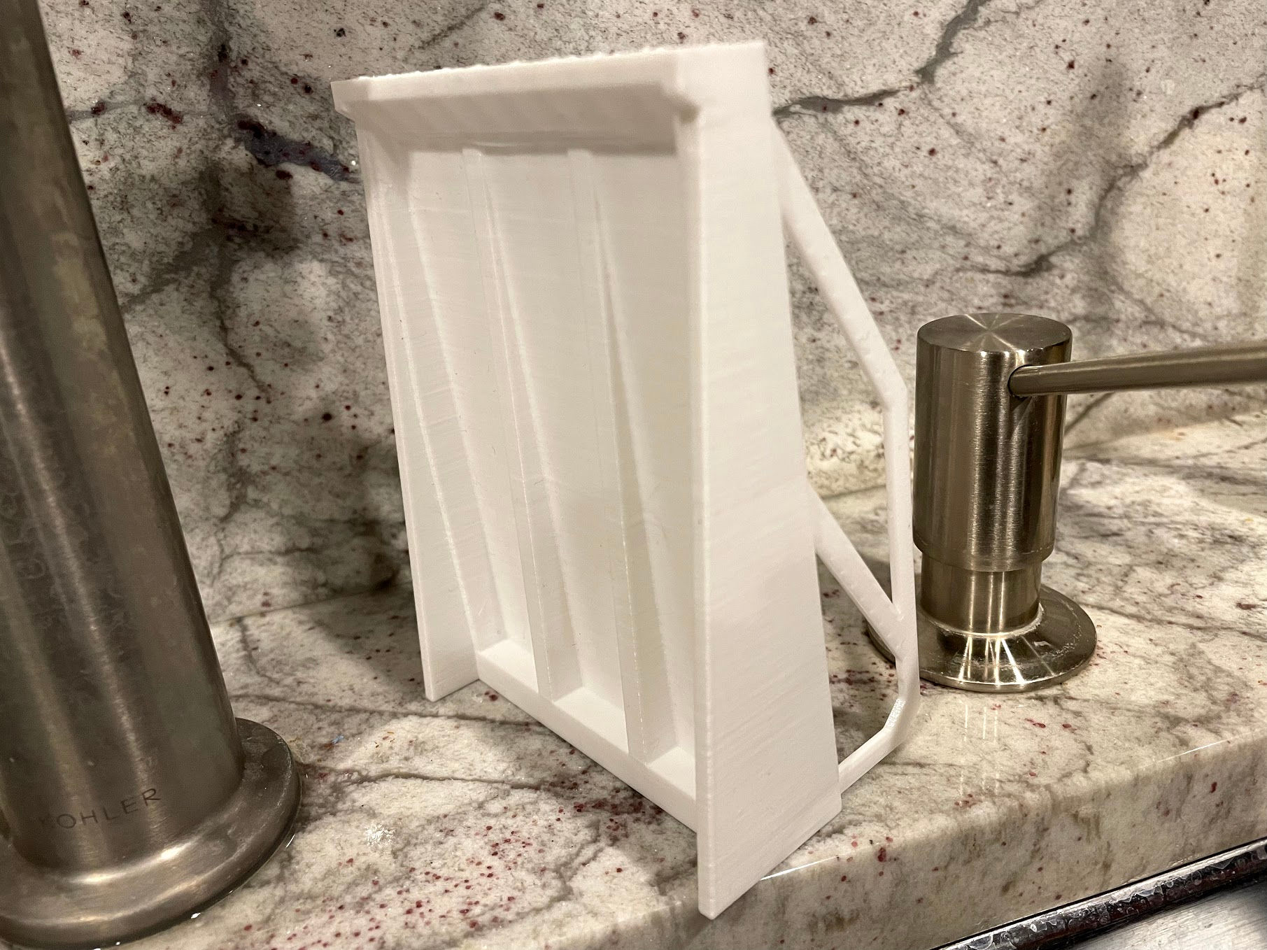 Vertical triple sponge holder for kitchen undermount sink by Chewey, Download free STL model