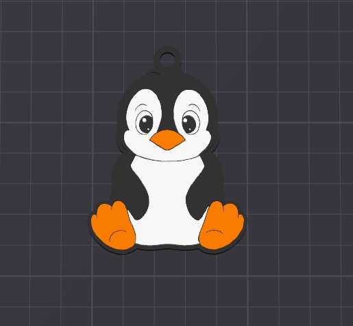 cute animal , patrick the penguin keychain / necklace pendant