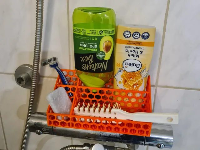 hex bathroom shelf organizer with drainage v1