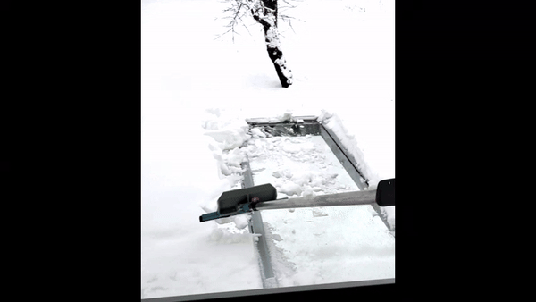 Schneeschieber Anbau an einen Gardena Combisystem-Wasserschieber