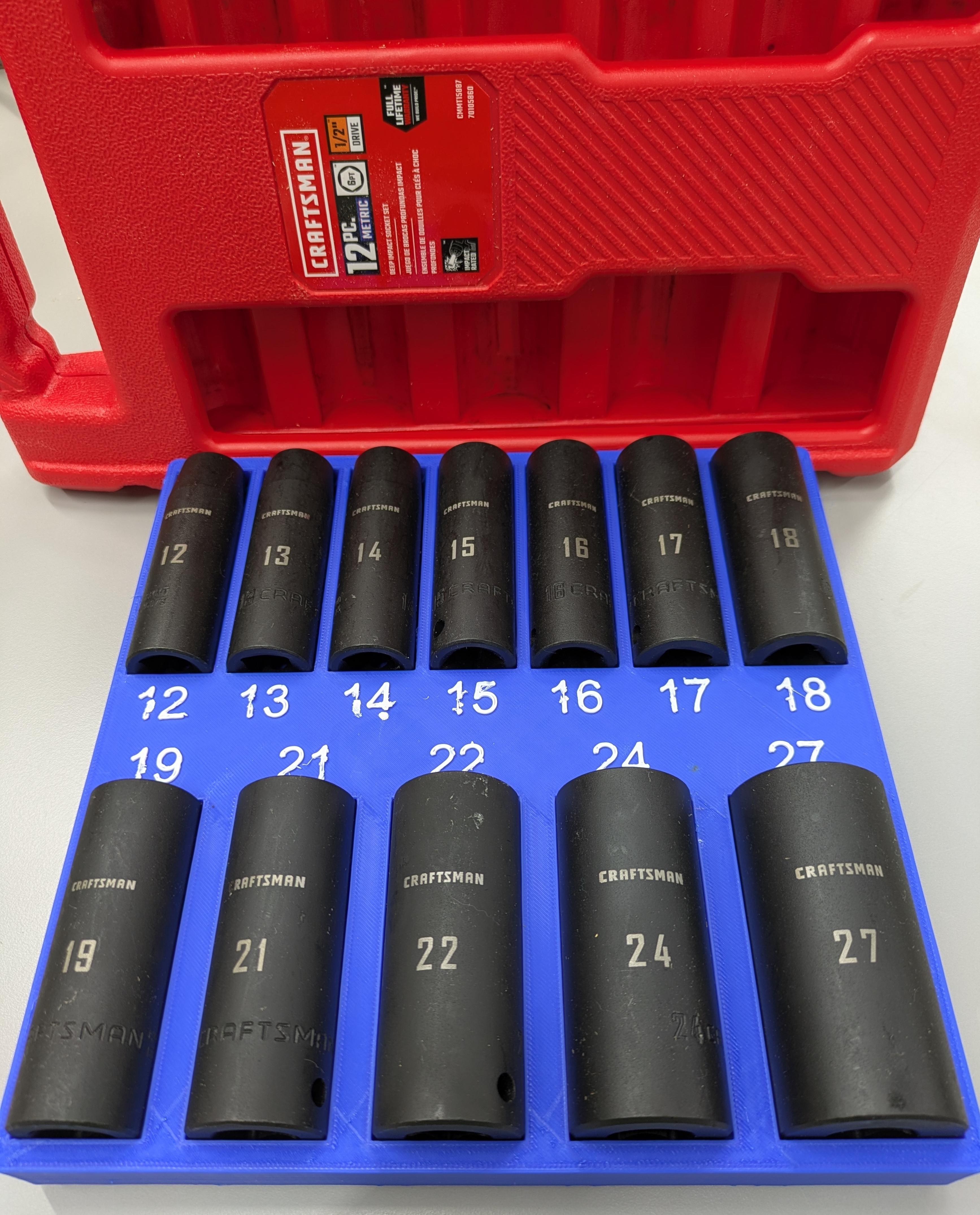 Craftsman metric deep impact socket set Gridfinity