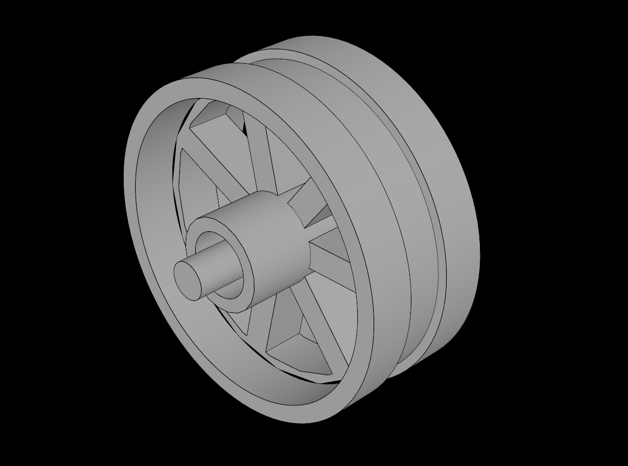 Lego Compatible (50862.dat) Wheel  6 x 14 Spoked with Stub Axles