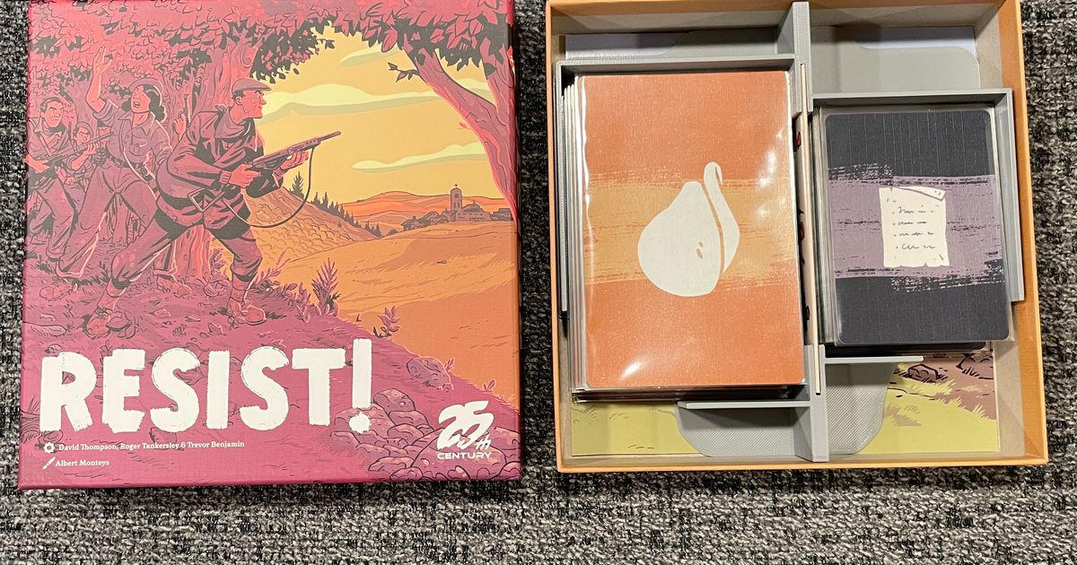 Resist! Board Game Insert Sleeved Cards by cinnabar Download free STL