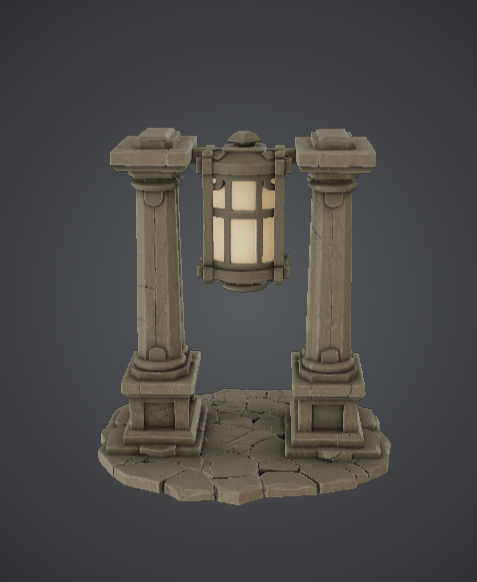 Stone Pillar Lantern – Hanging Light Arch Terrain