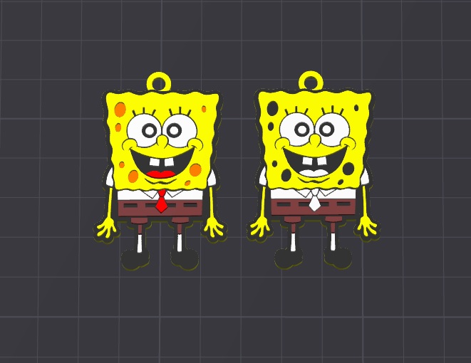 cartoon character , spongebob squarepants keychain / necklace pendant