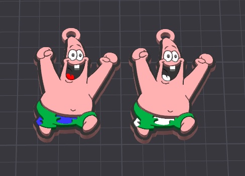 cartoon characters-spongebobs best friend-patrick keychain / necklace charm