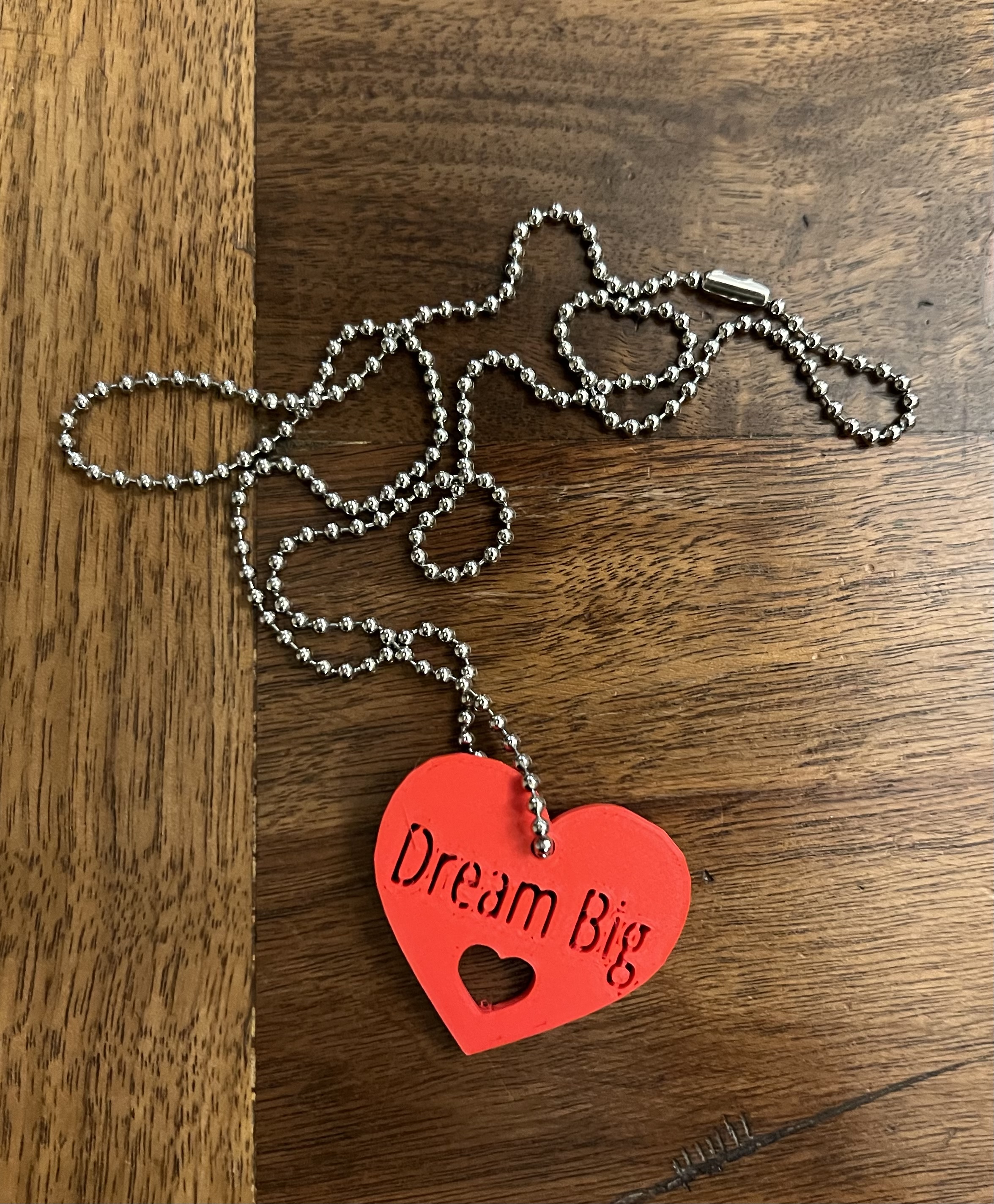 Dream Big necklace, backpack, keychain for Valentines
