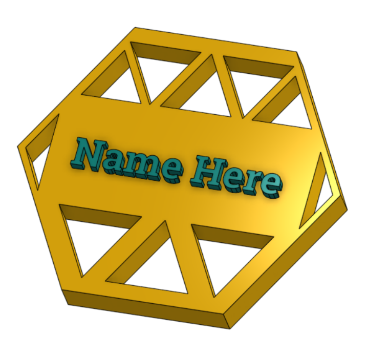 Hexagon Name Plate