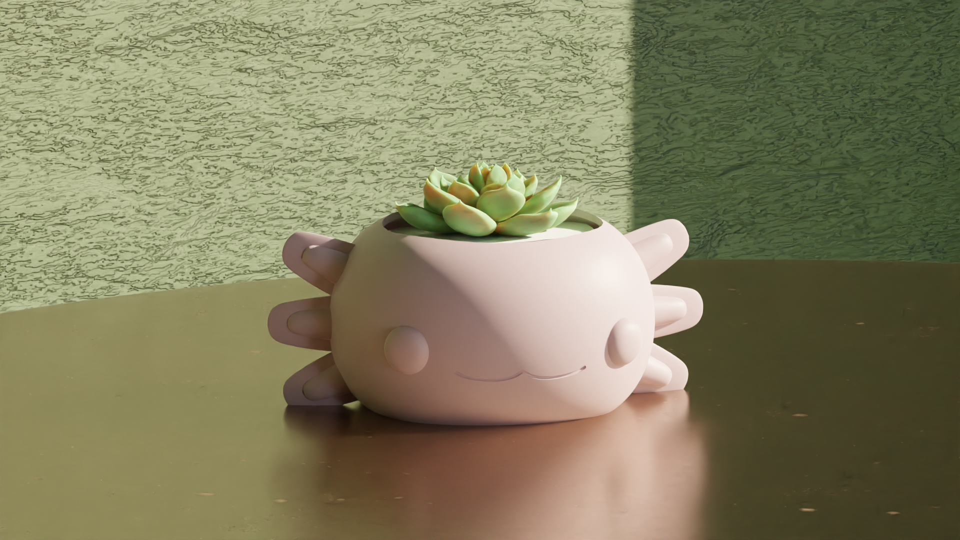 Axolotl - Pot Plant 3D model thumbnail