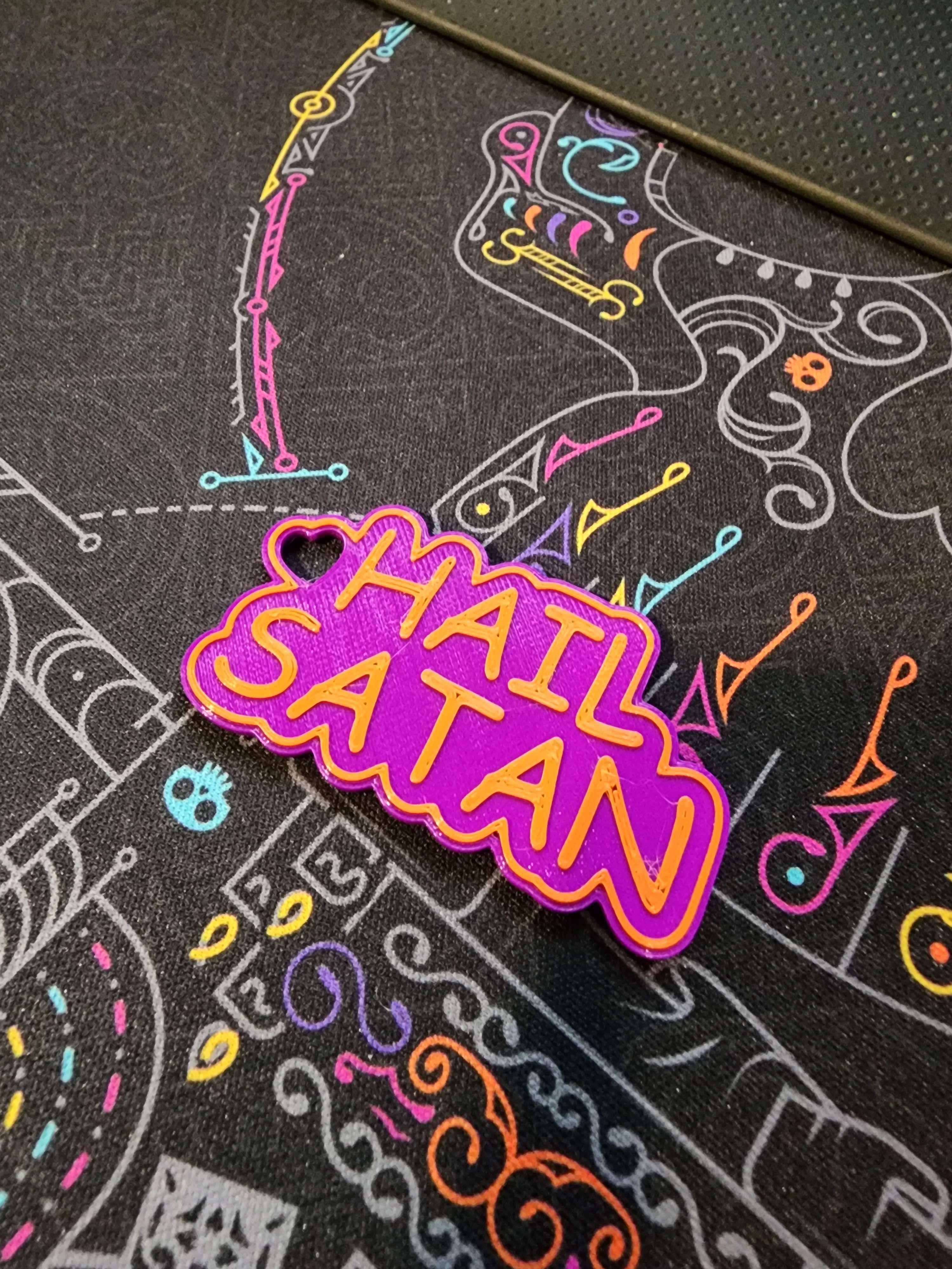 Hail Satan Keychain