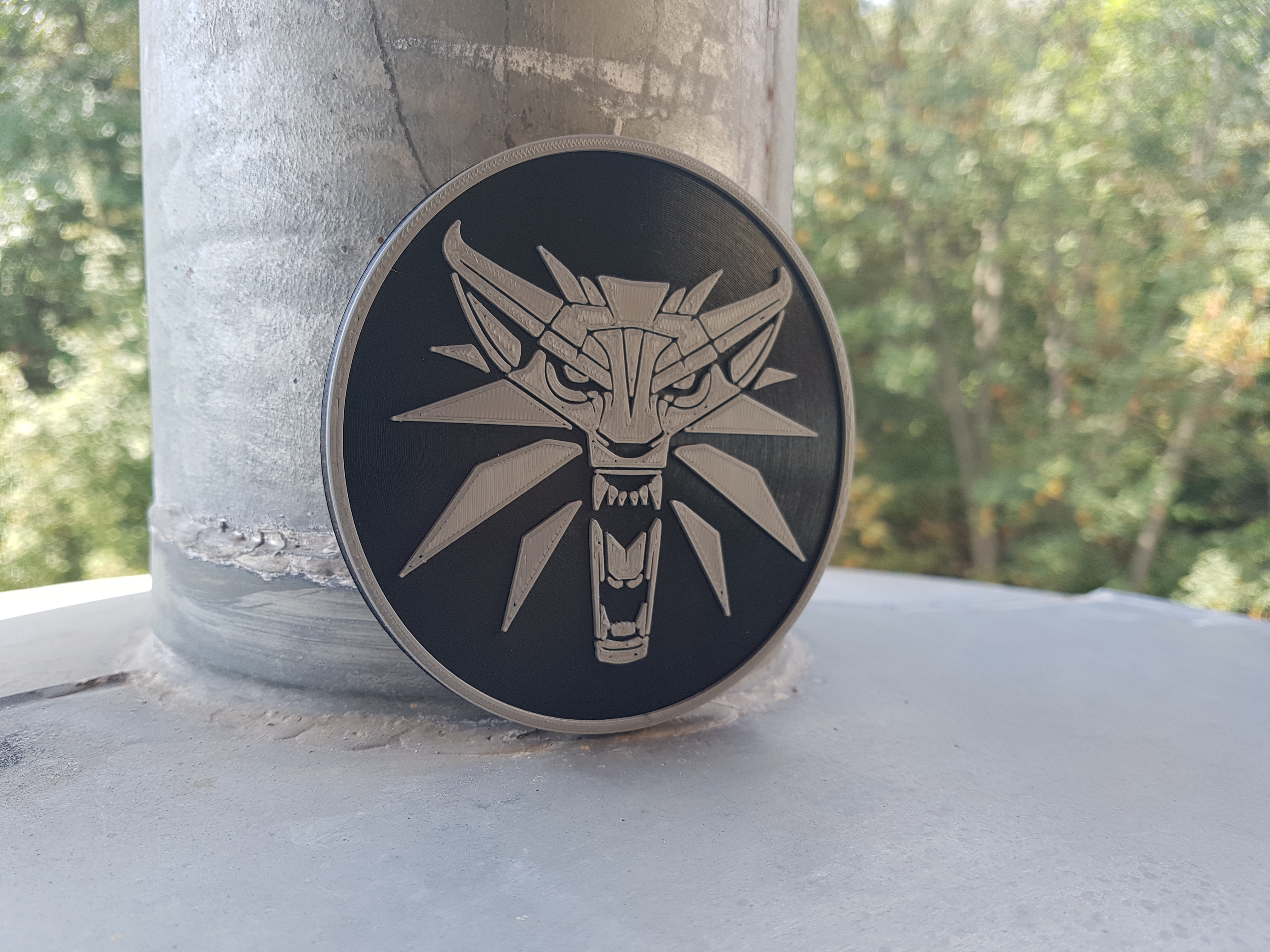 Miniatura 3 do modelo 3D Witcher Wolf School Logo Magnet
