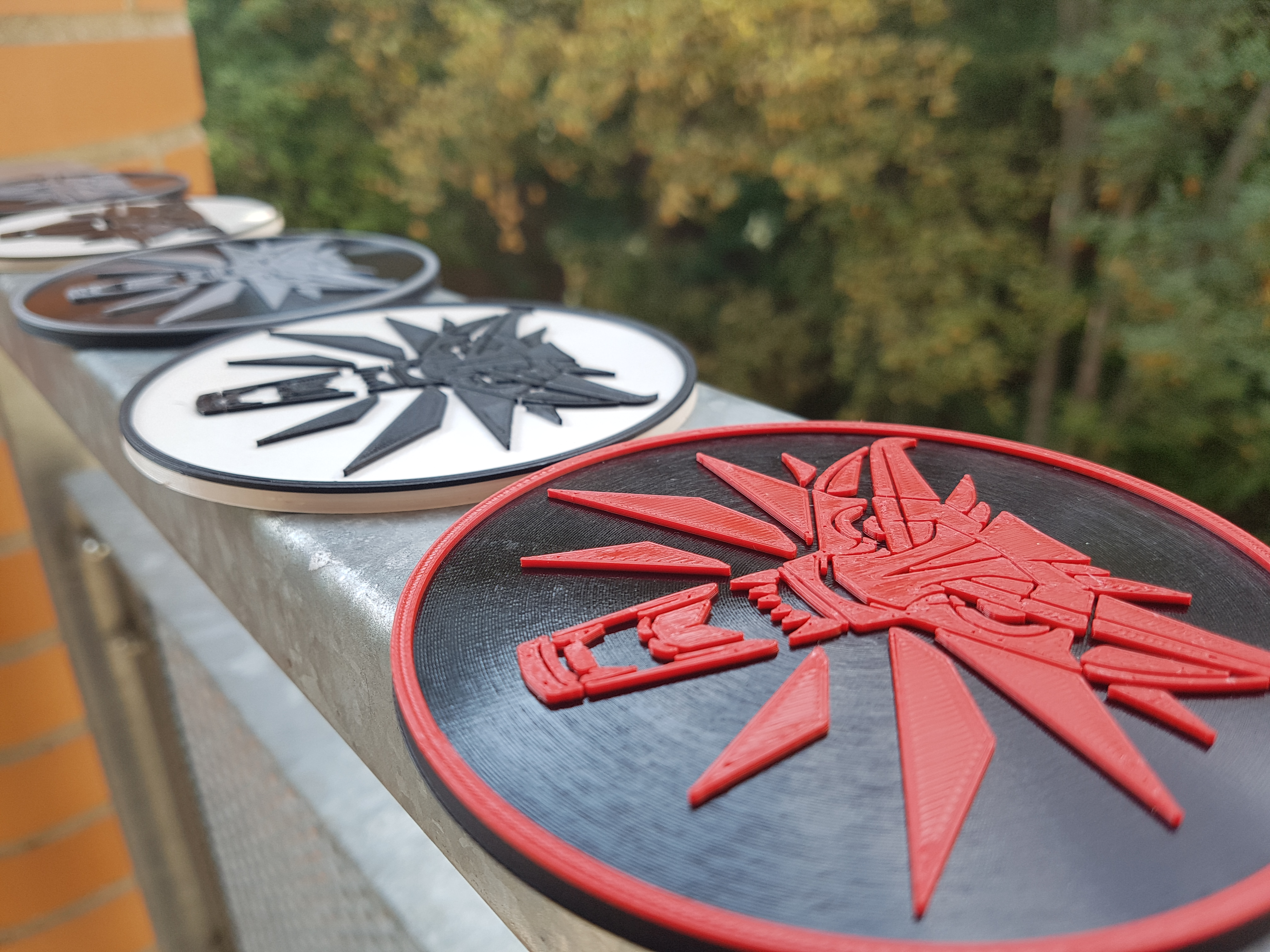 Miniatura 5 do modelo 3D Witcher Wolf School Logo Magnet