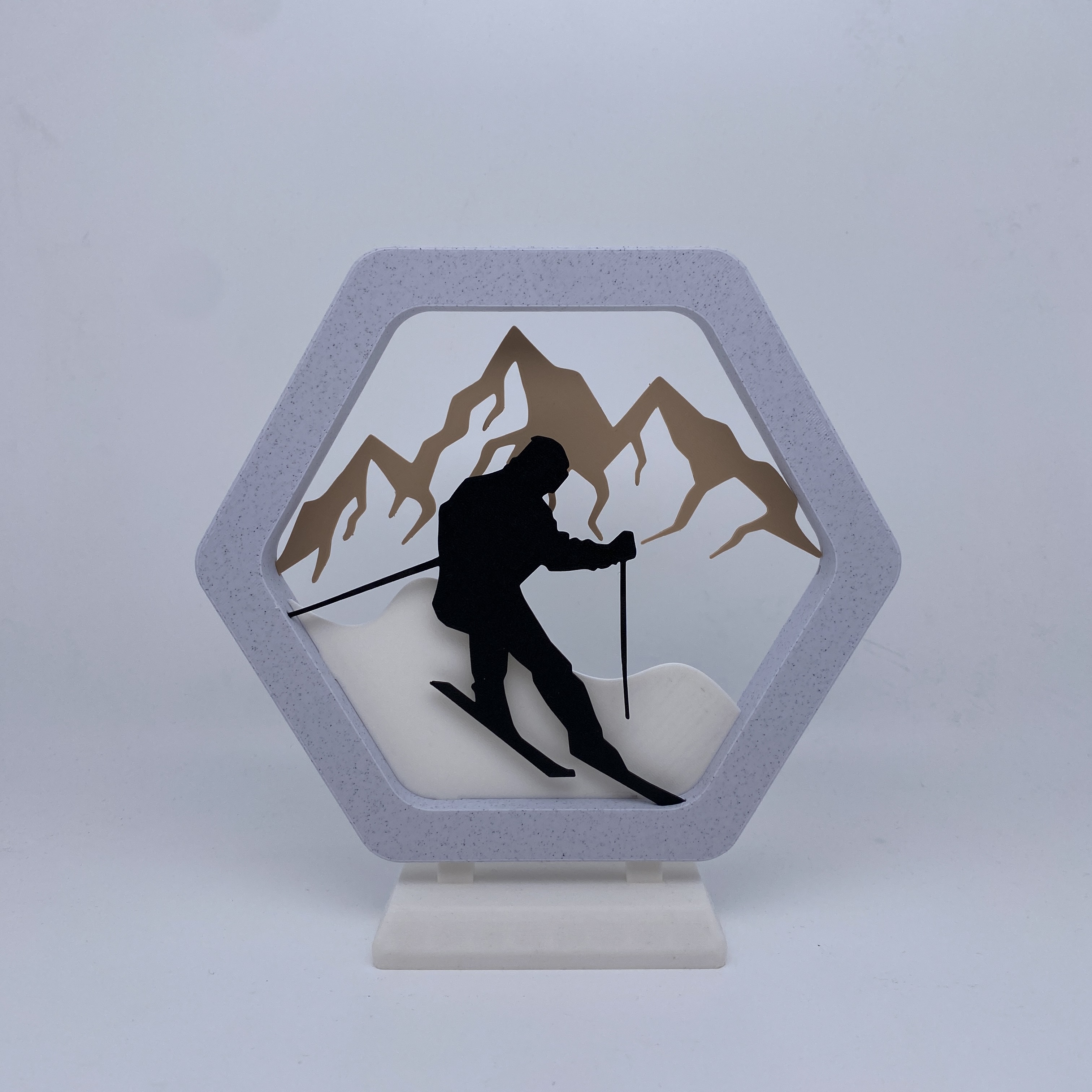 Frame Skier style wall or floor decoration