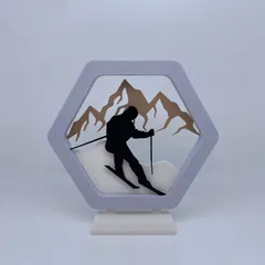 Frame Skier style wall or floor decoration