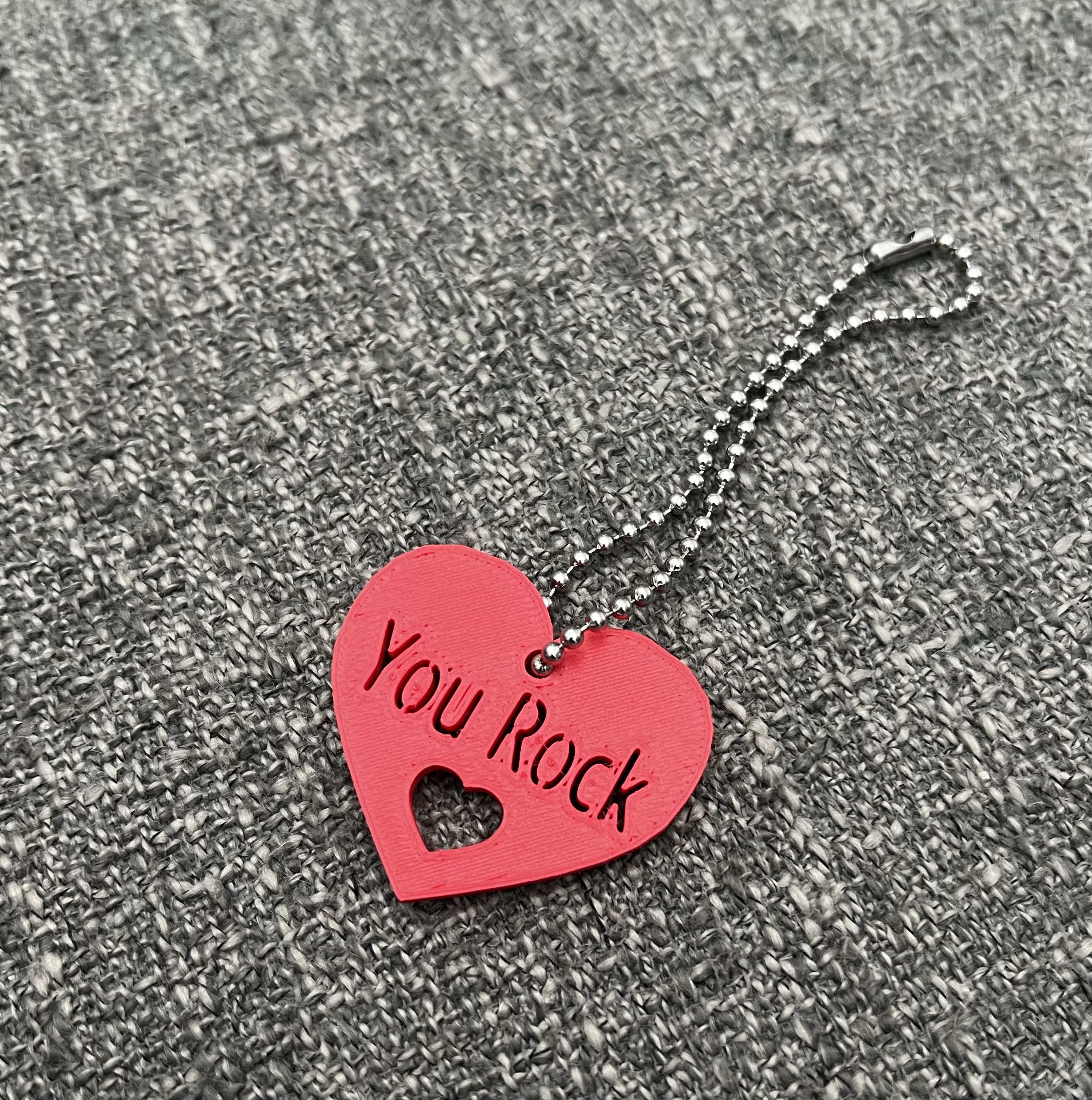 Heart Shaped You Rock keychain/backpack/necklace