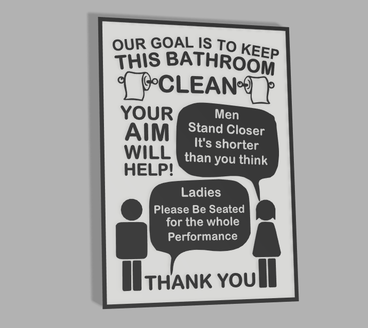 Funny Toilet Sign by Dengamleninja Download free STL model