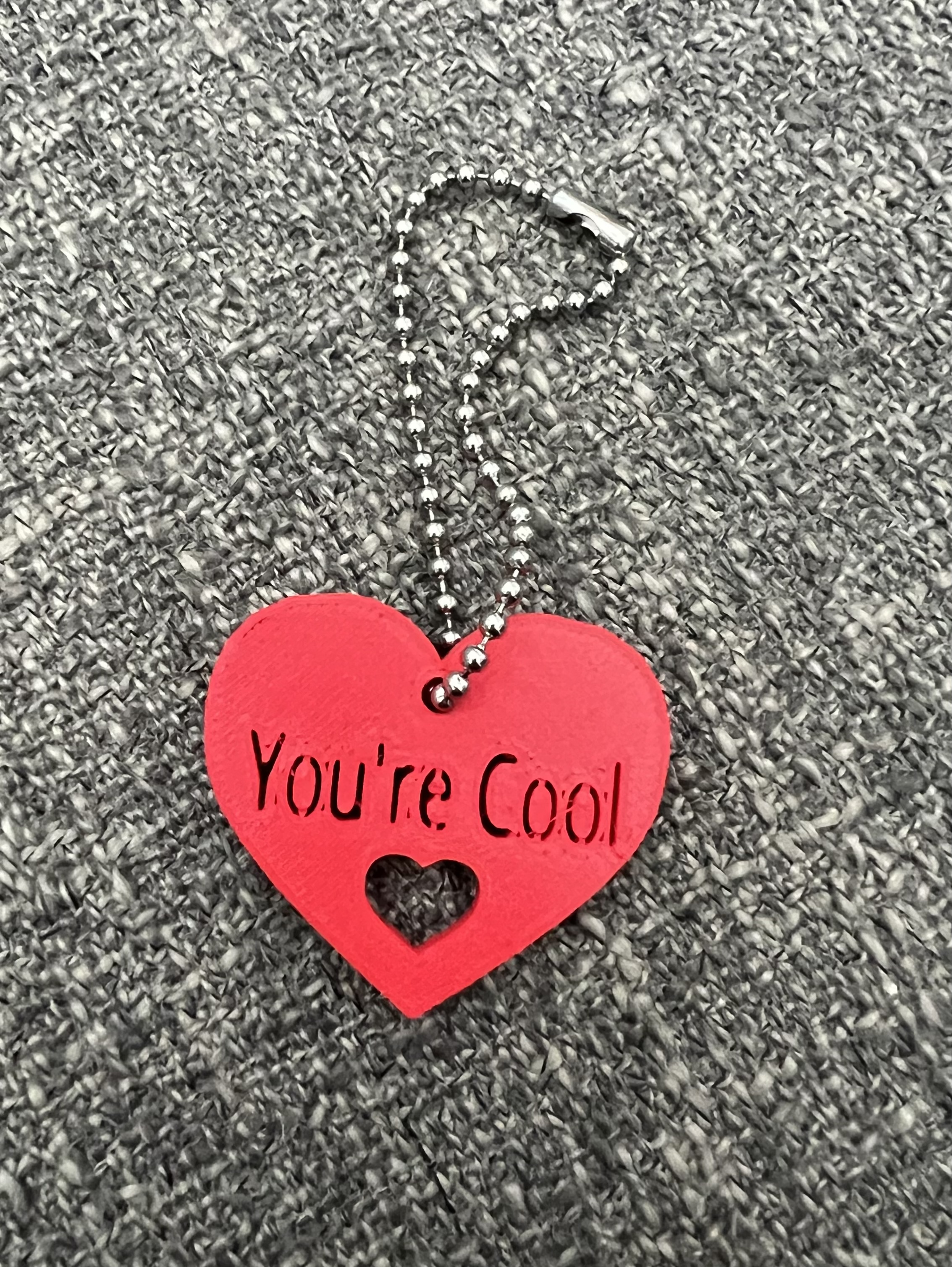 Heart You're Cool backpack/necklace/keychain