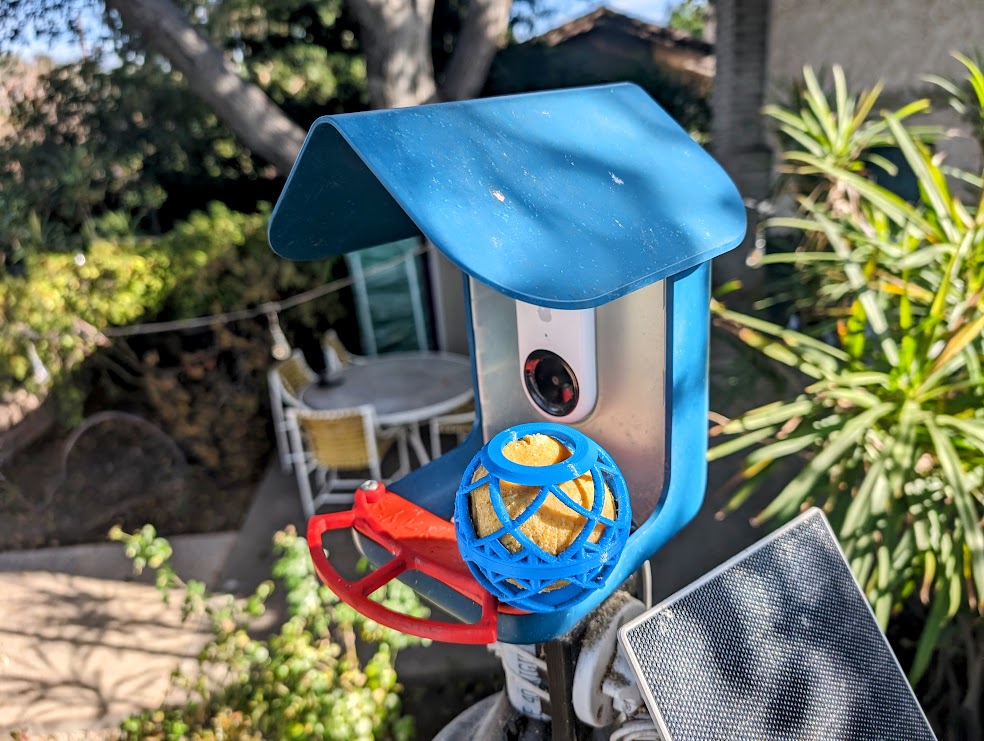 Large Bird Buddy Suet Ball Holder.  No supports needed!