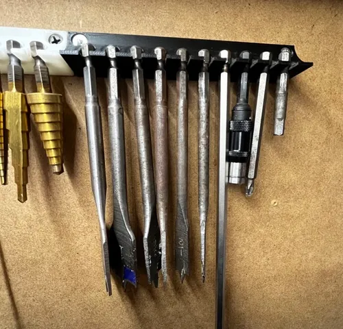 Wall Mount Holder for Hex Shank Drill Bits and Drivers