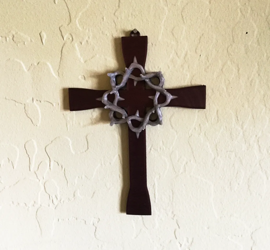 Crown of Thorns Cross by sylviatrilling | Download free STL model ...