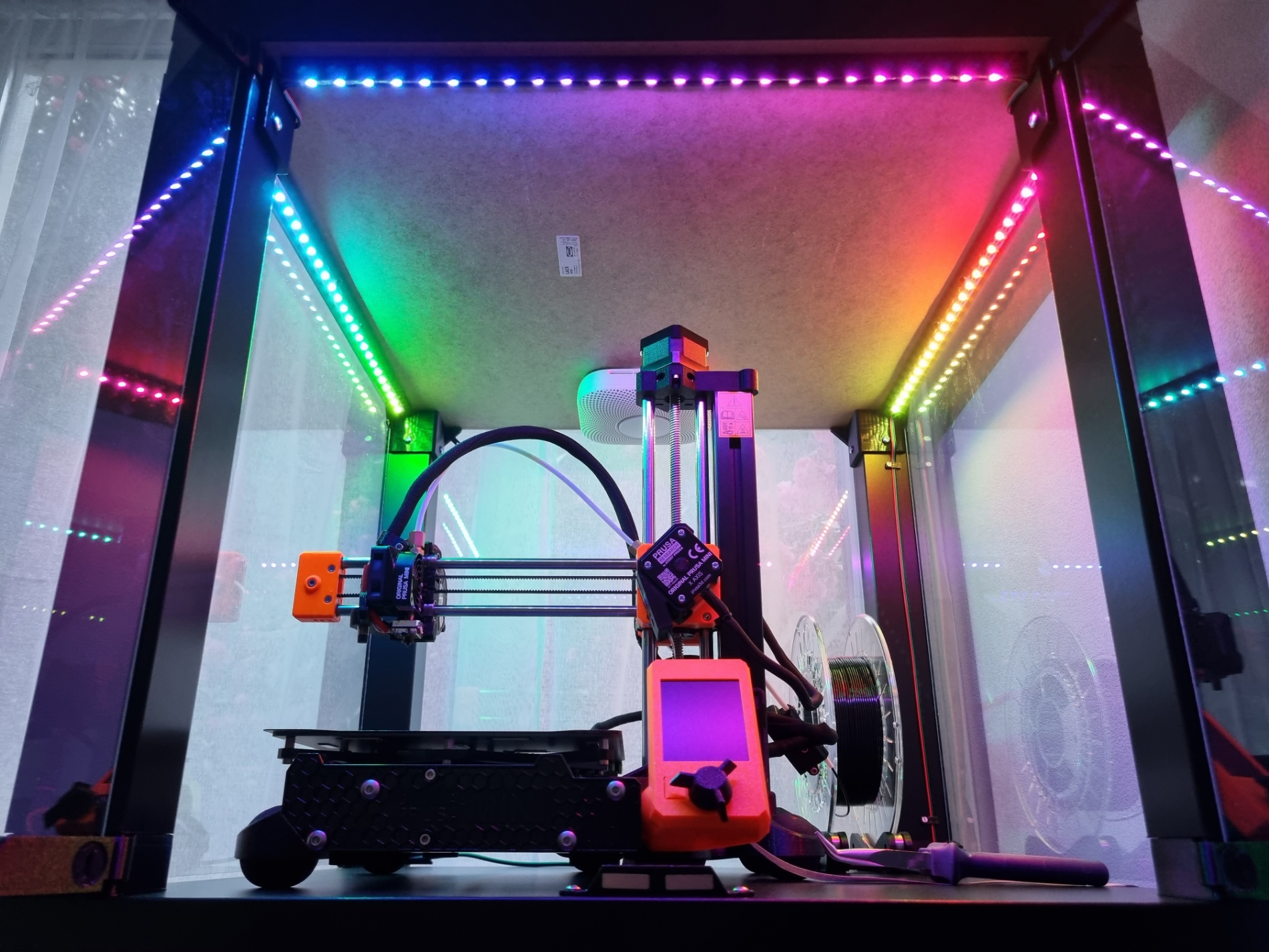 Led strip holder for Lack enclosure