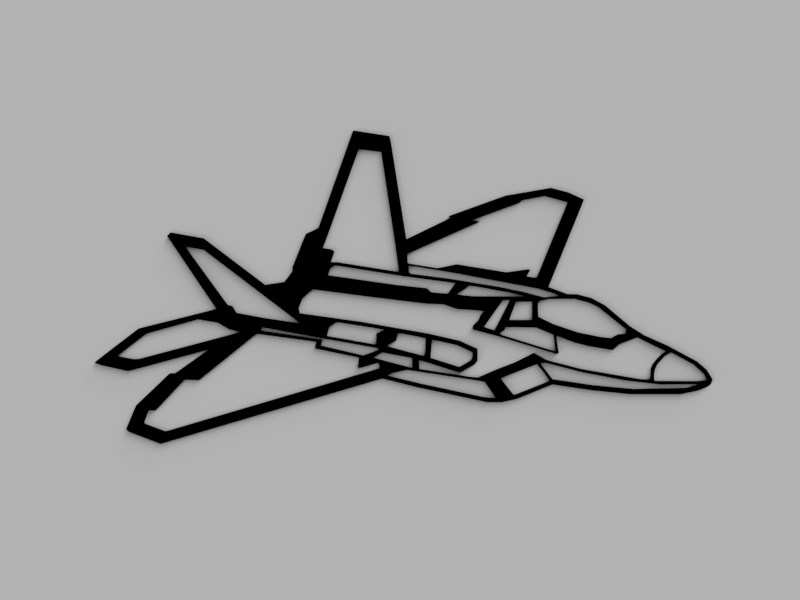 Lockheed Martin F22 Raptor Silhouette Wall Art