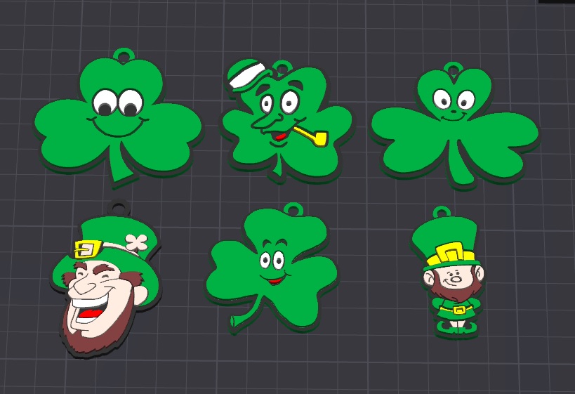6 assorted st patrick's day keychains / necklace charm pack 1