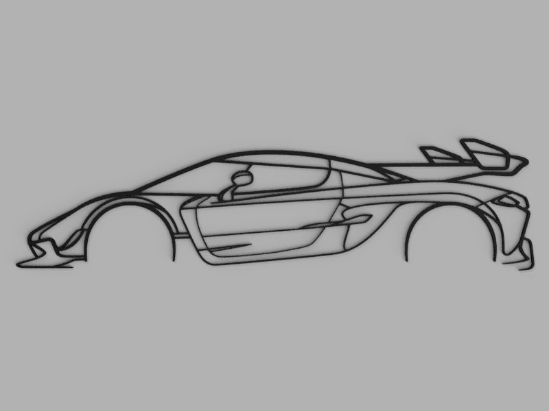Koenigsegg Jesko Silhouette Wall Art