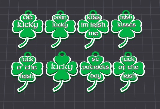 8 assorted st patrick's day keychains / necklace charm pack 2