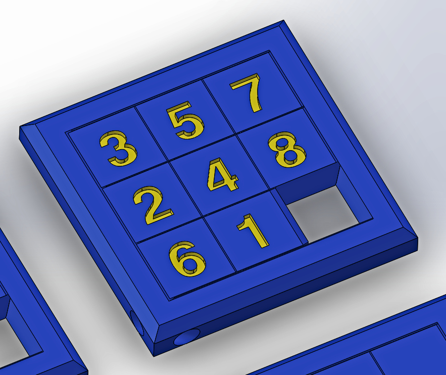 Keychain puzzle slide