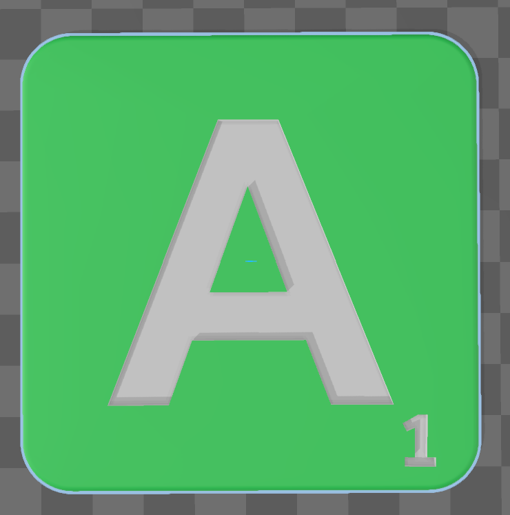 3D PRINTABLE SCRABBLE LETTERS .STL FILE - CUSTOM LARGE TILE SETS FOR BOARD GAMES