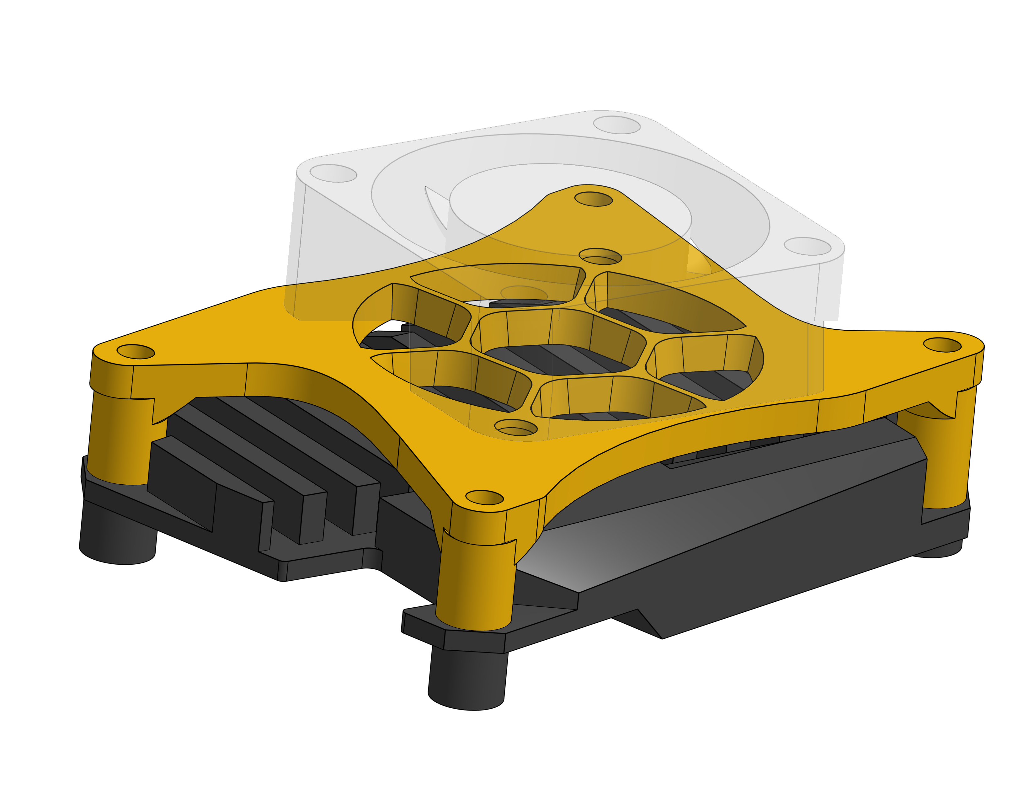 Cooling fan 3010 bracket for BTT Manta CB1 heatsink