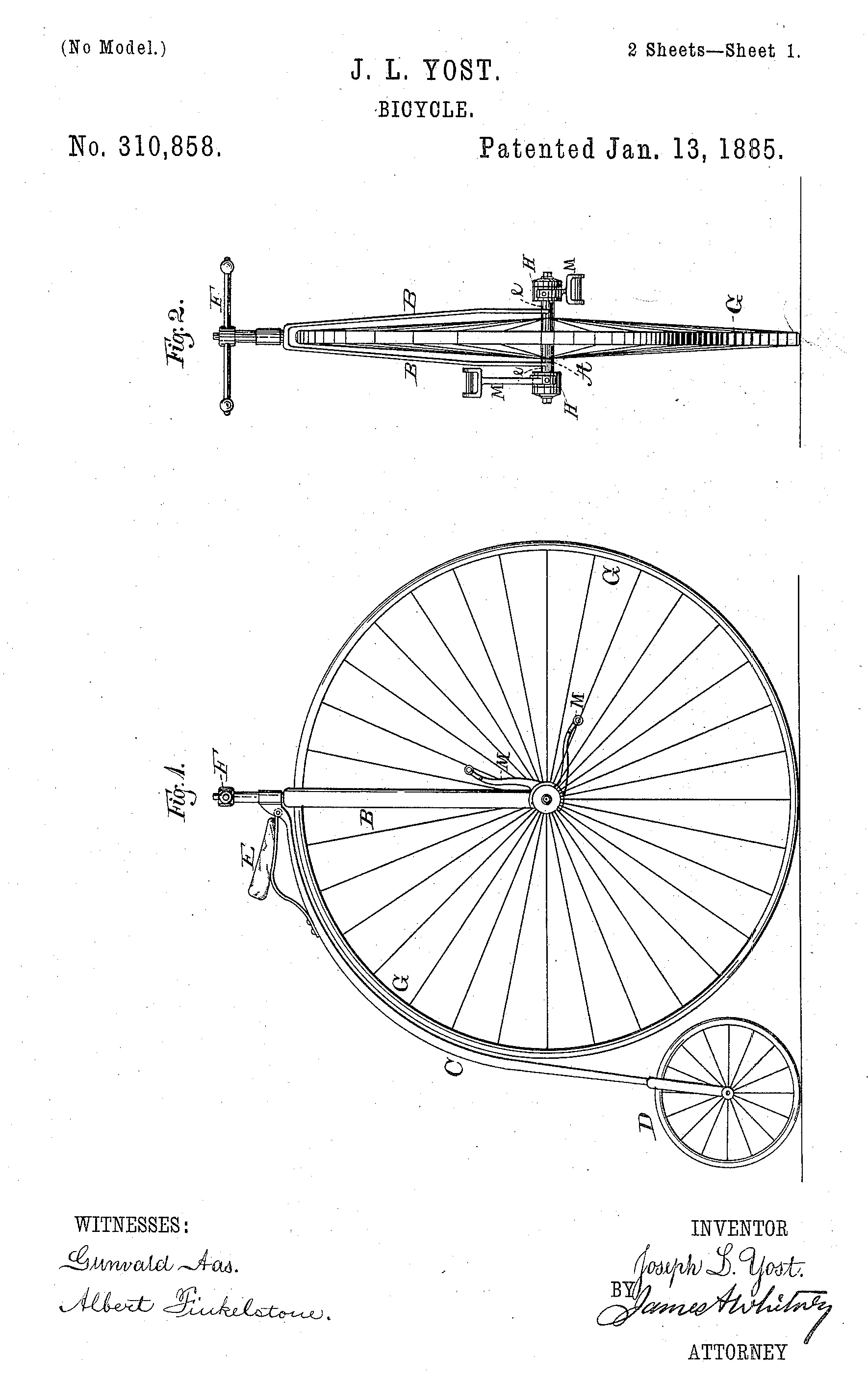 Penny Farthing Bicycle Patent Art