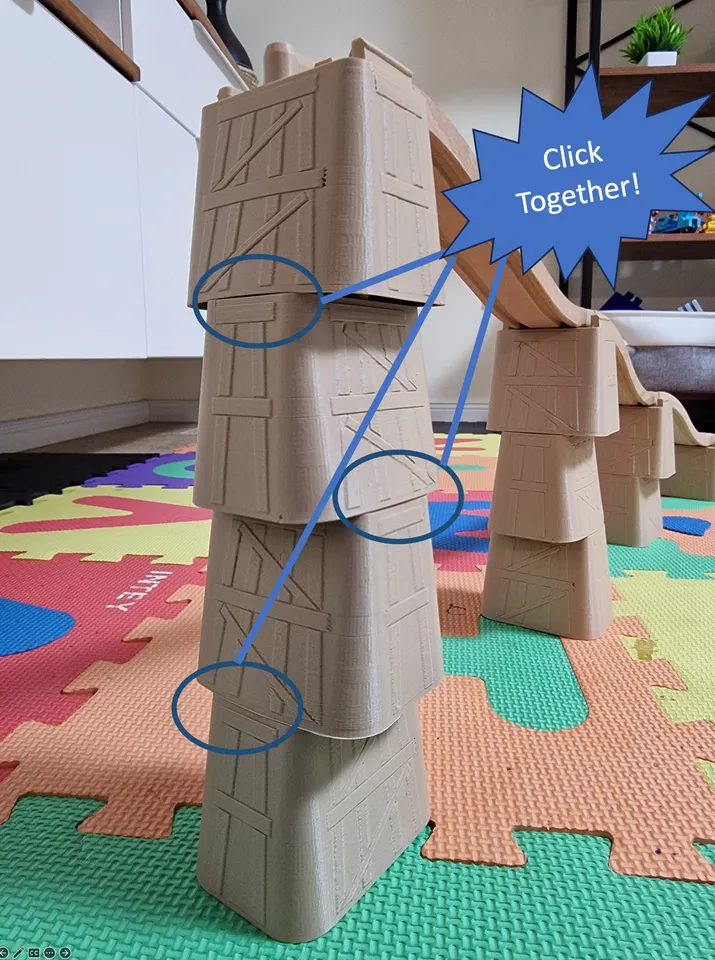 Click-Together Train Track Bridge Supports (Brio & IKEA compatible) by ...