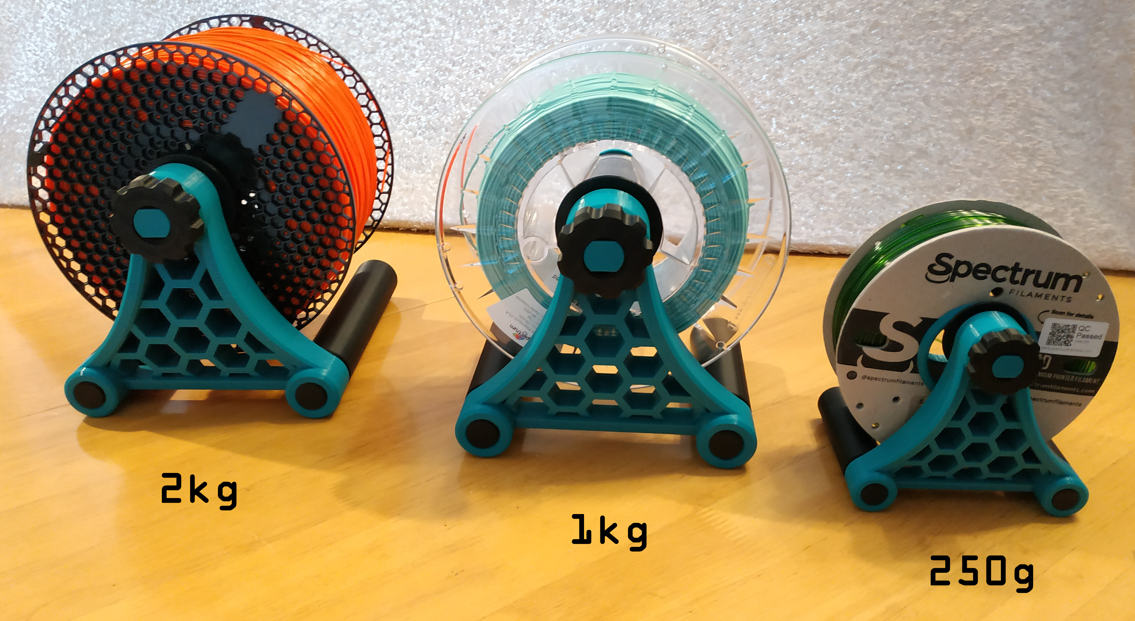 Spool Holder - 2kg, 1kg, 250g 3D model thumbnail